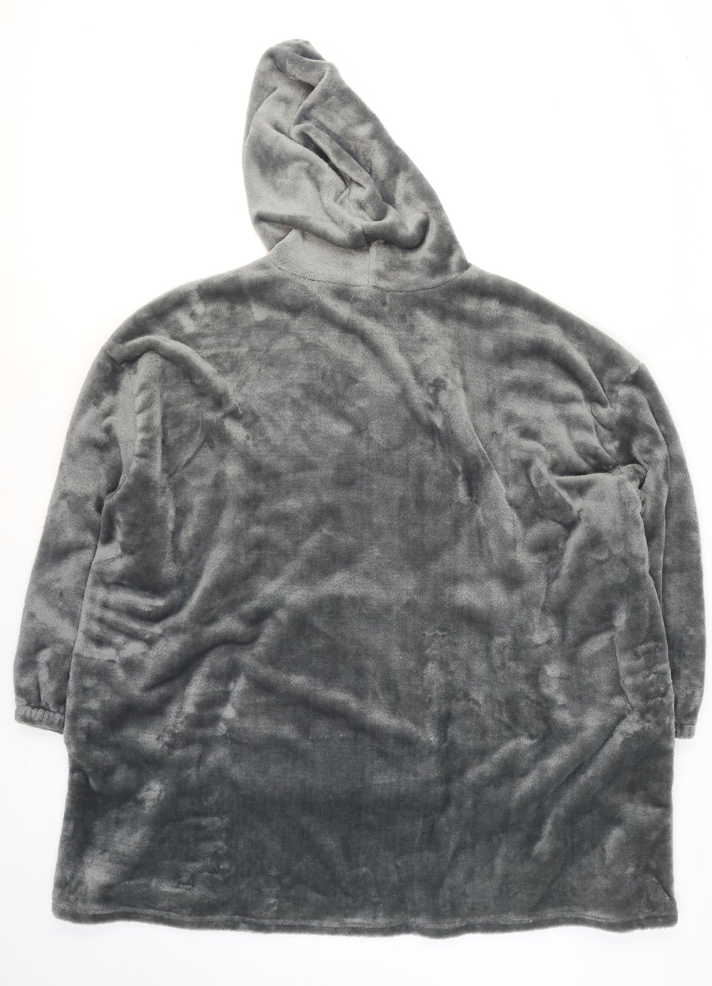 Studio Mens Grey Fleece Hooded Robe L/XL Winter Nightwear