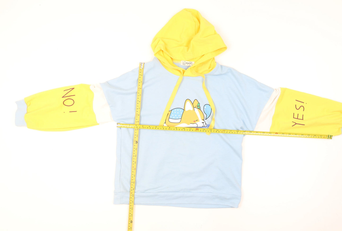 Rujiaxiang Boys Light Blue and Yellow Pullover Hoodie M Cartoon Dog Print