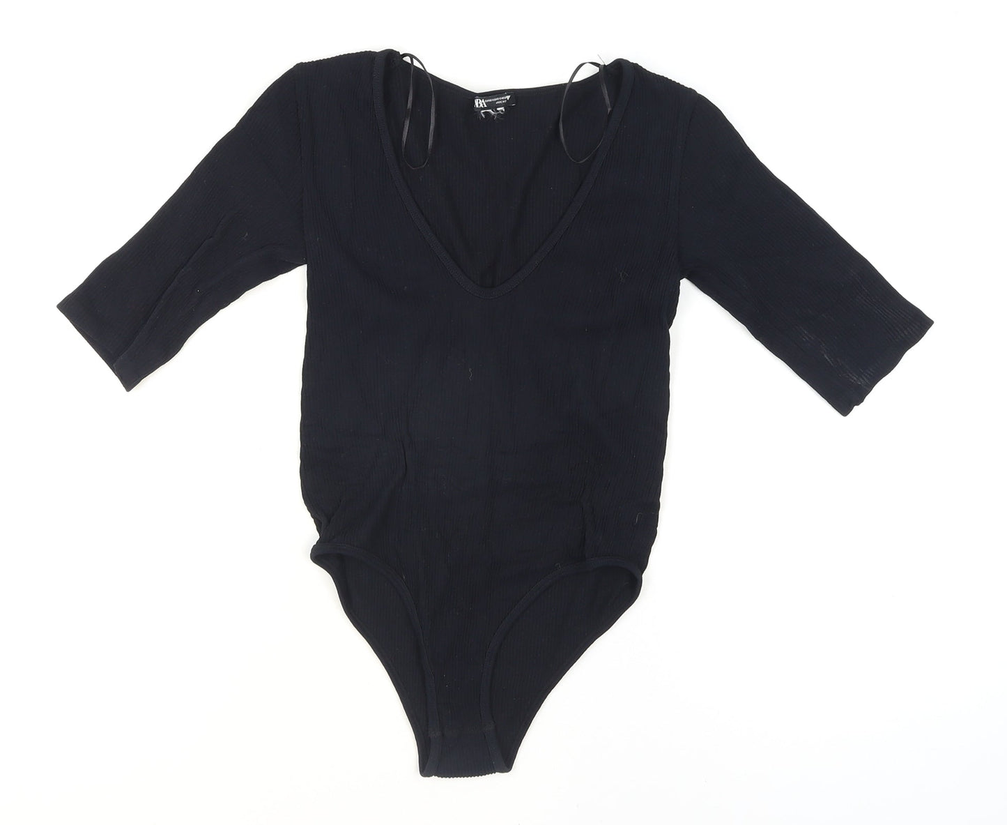 Banana Republic Women's Black Ribbed Bodysuit XS – Classic Scoop Neck Style