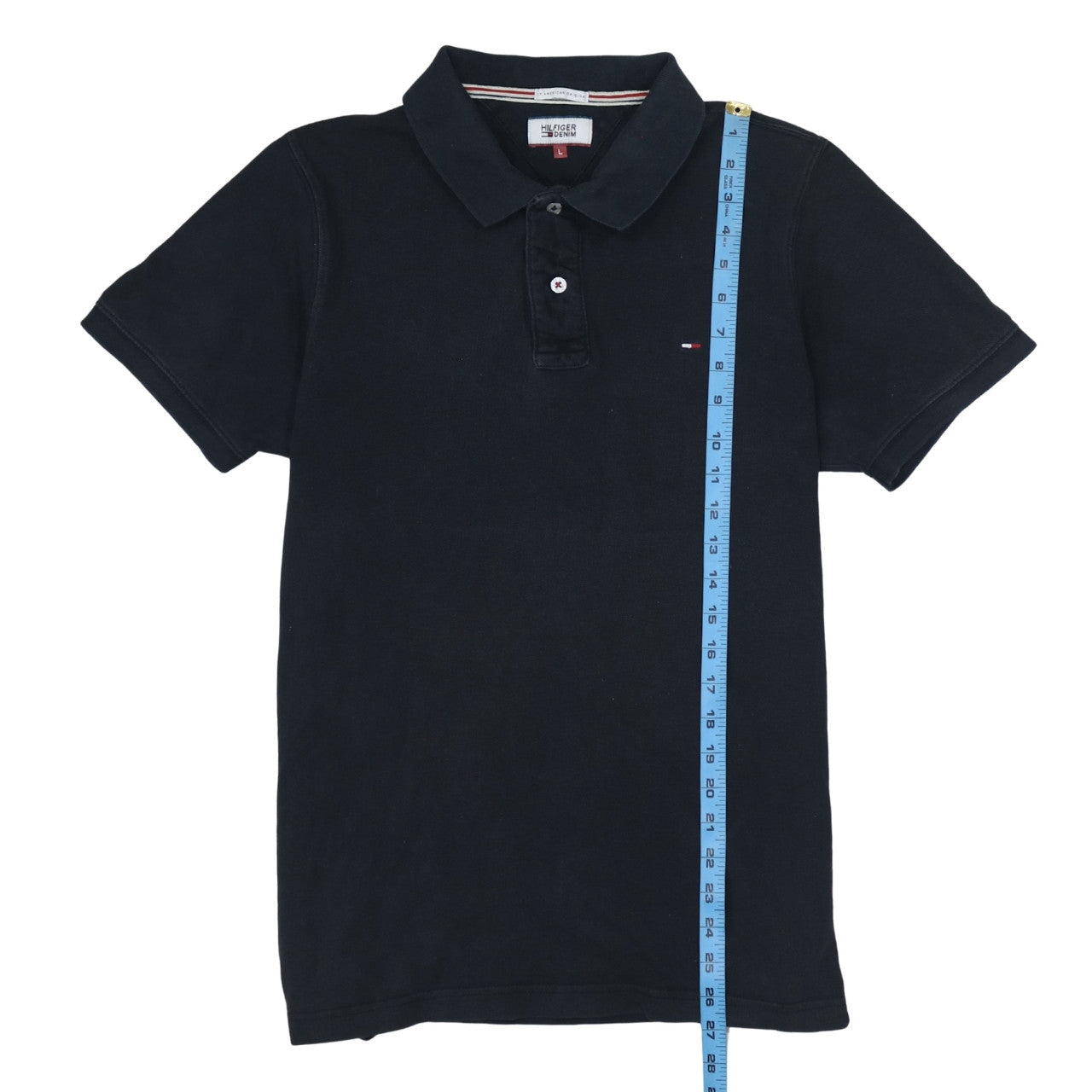 Tommy Hilfiger Men’s Black Cotton Polo Shirt Size L Classic Fit
