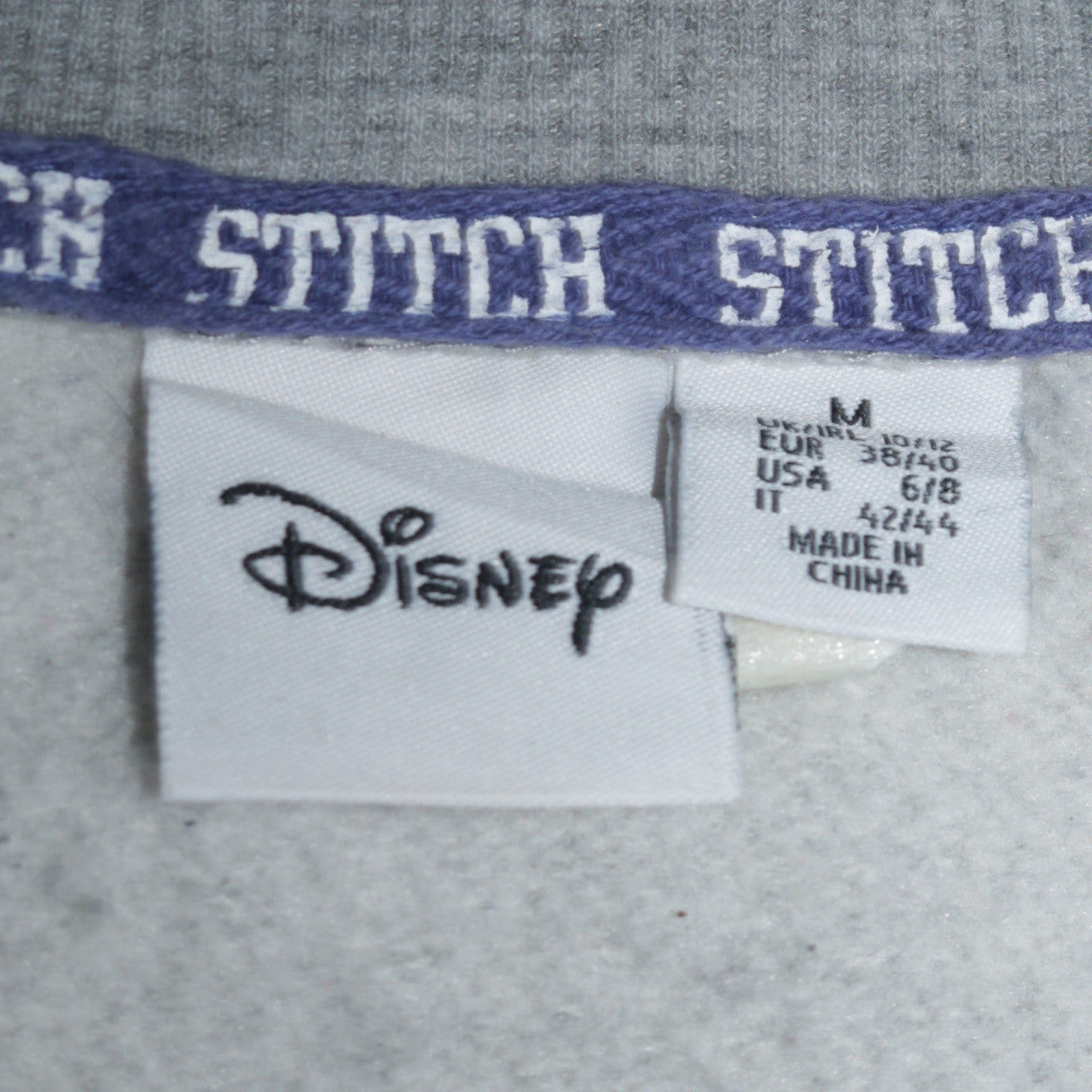 Disney Women Grey Stitch Pullover Sweatshirt Size M