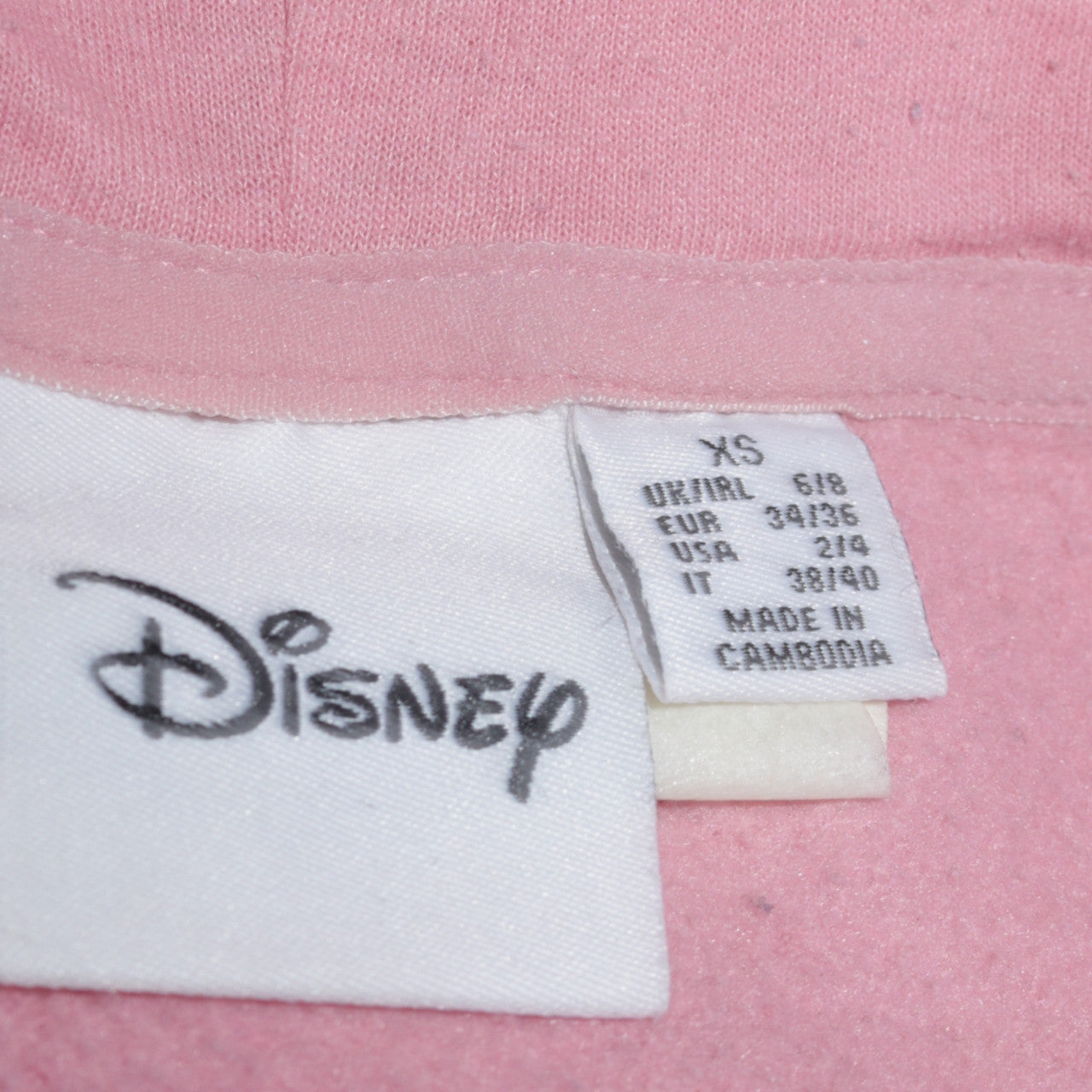 Disney Women Pink XS Pullover Hoodie Mickey Mouse Print