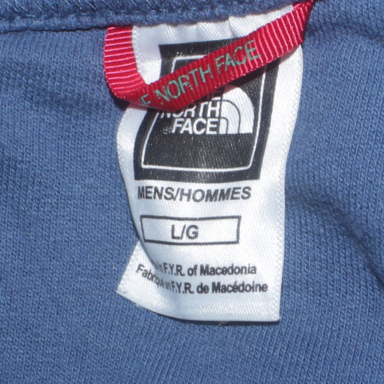 The North Face Men's Blue Colour Block Cotton Pullover Sweatshirt L