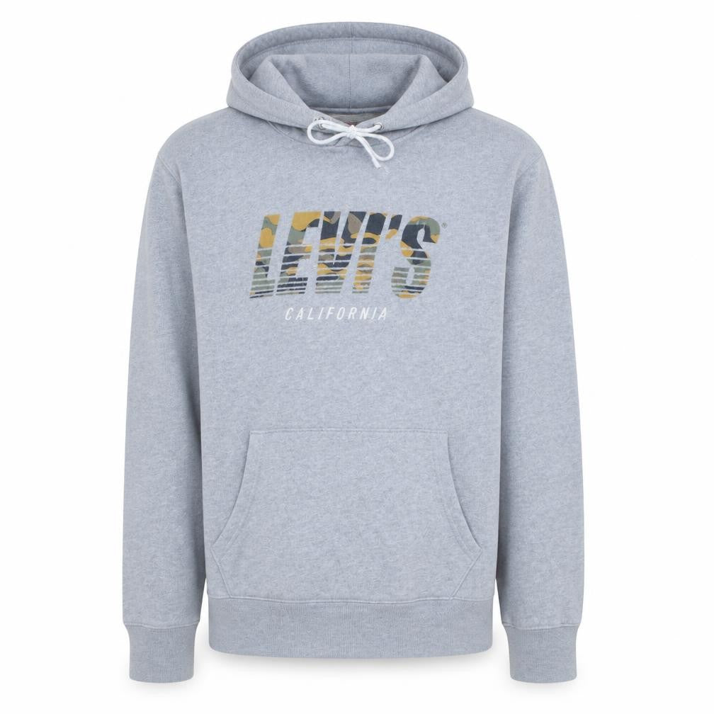 Levi's Men's Grey Pullover Hoodie Sweatshirt Small Graphic Print