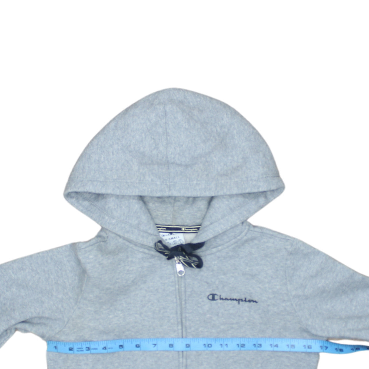 Champion Womens Grey XS Full Zip Hoodie Fleece Cotton Blend