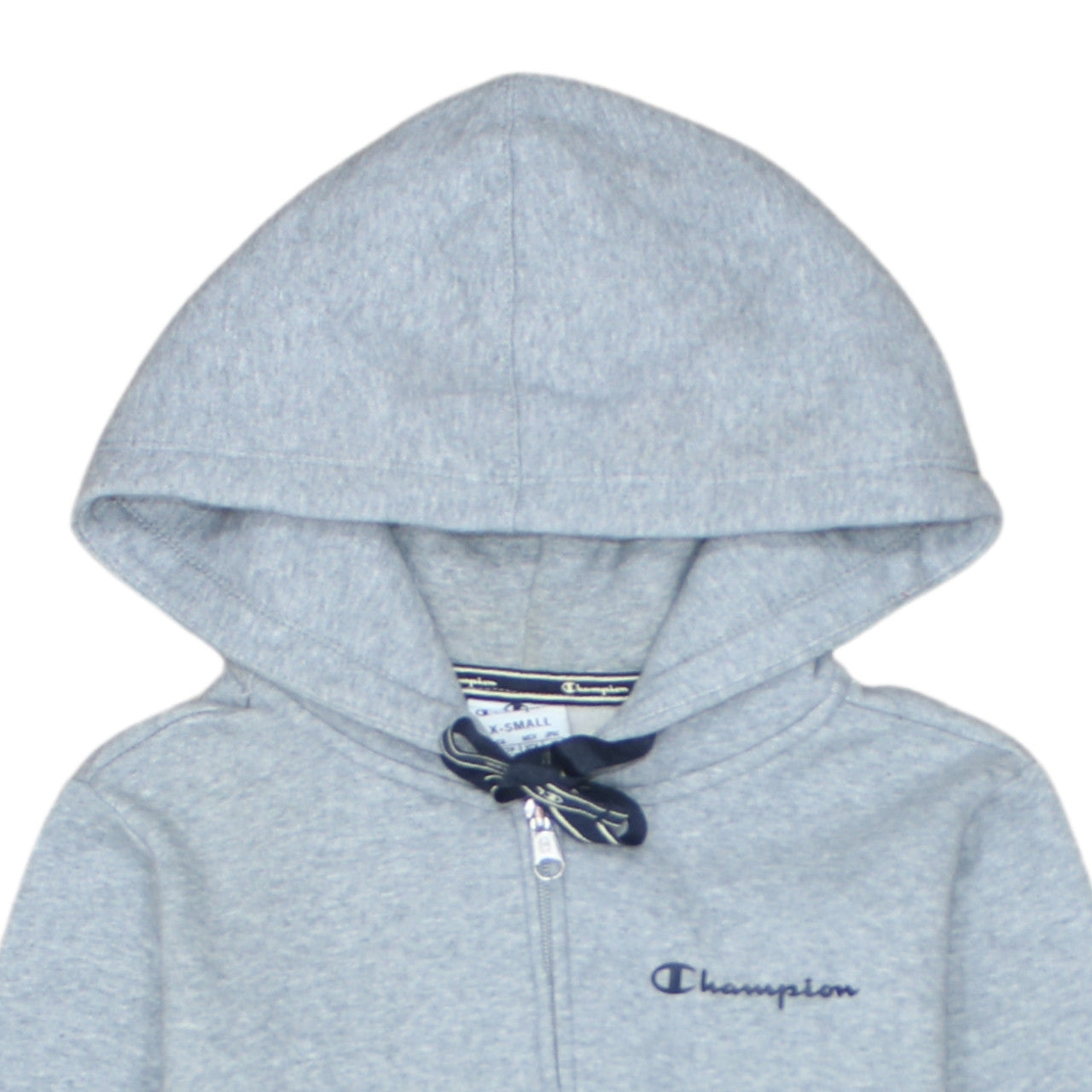 Champion Womens Grey XS Full Zip Hoodie Fleece Cotton Blend