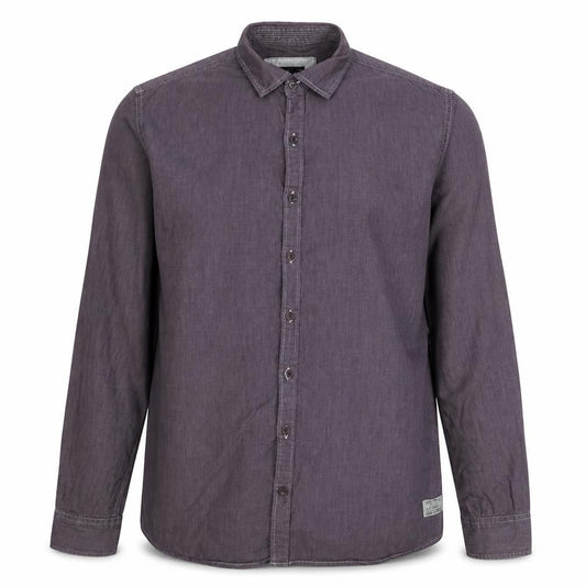 Signal Men's Purple Long Sleeve Regular Fit Cotton Button-Up Shirt L