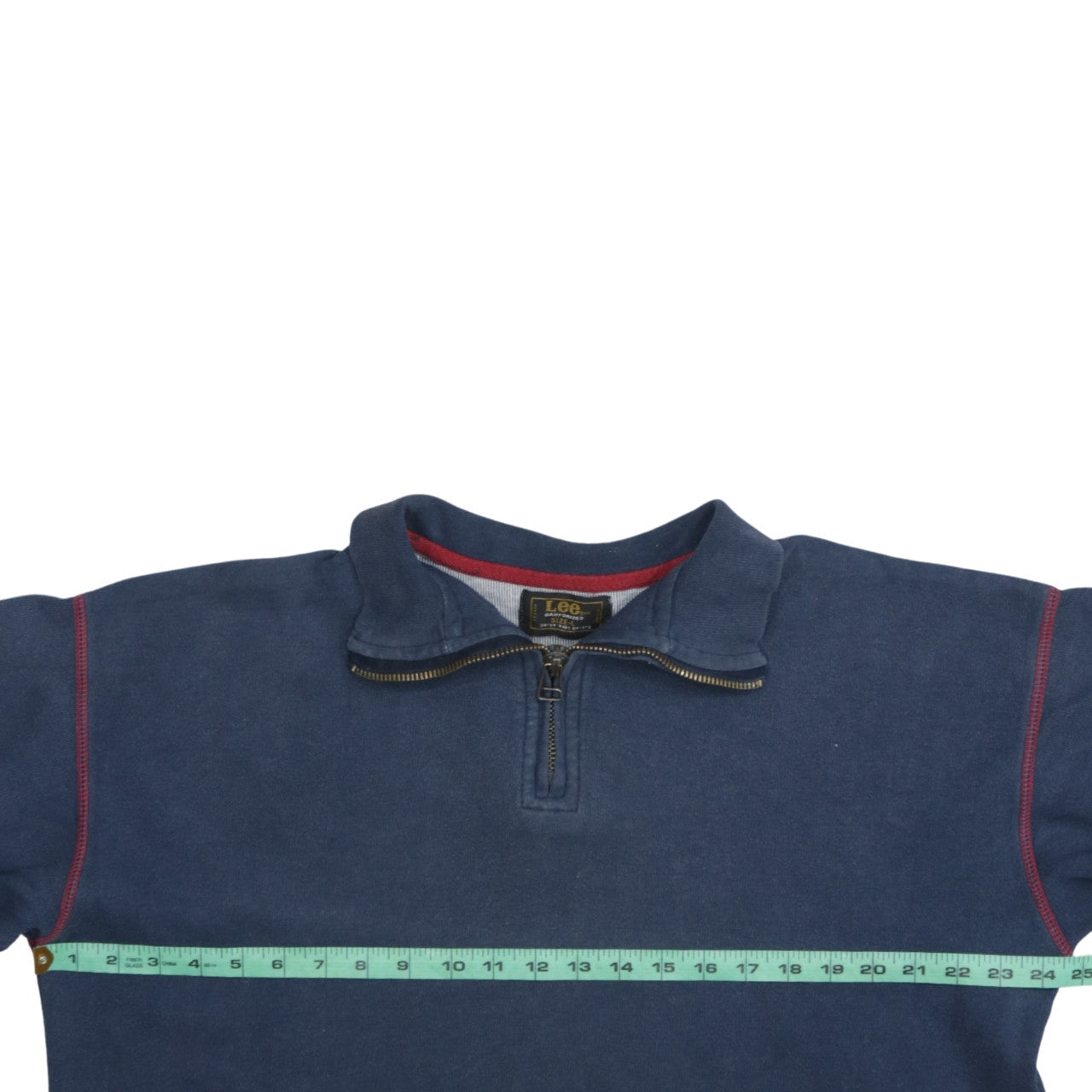 Lee Mens Blue 1/4 Zip Cotton Sweatshirt L Long Sleeve Vintage