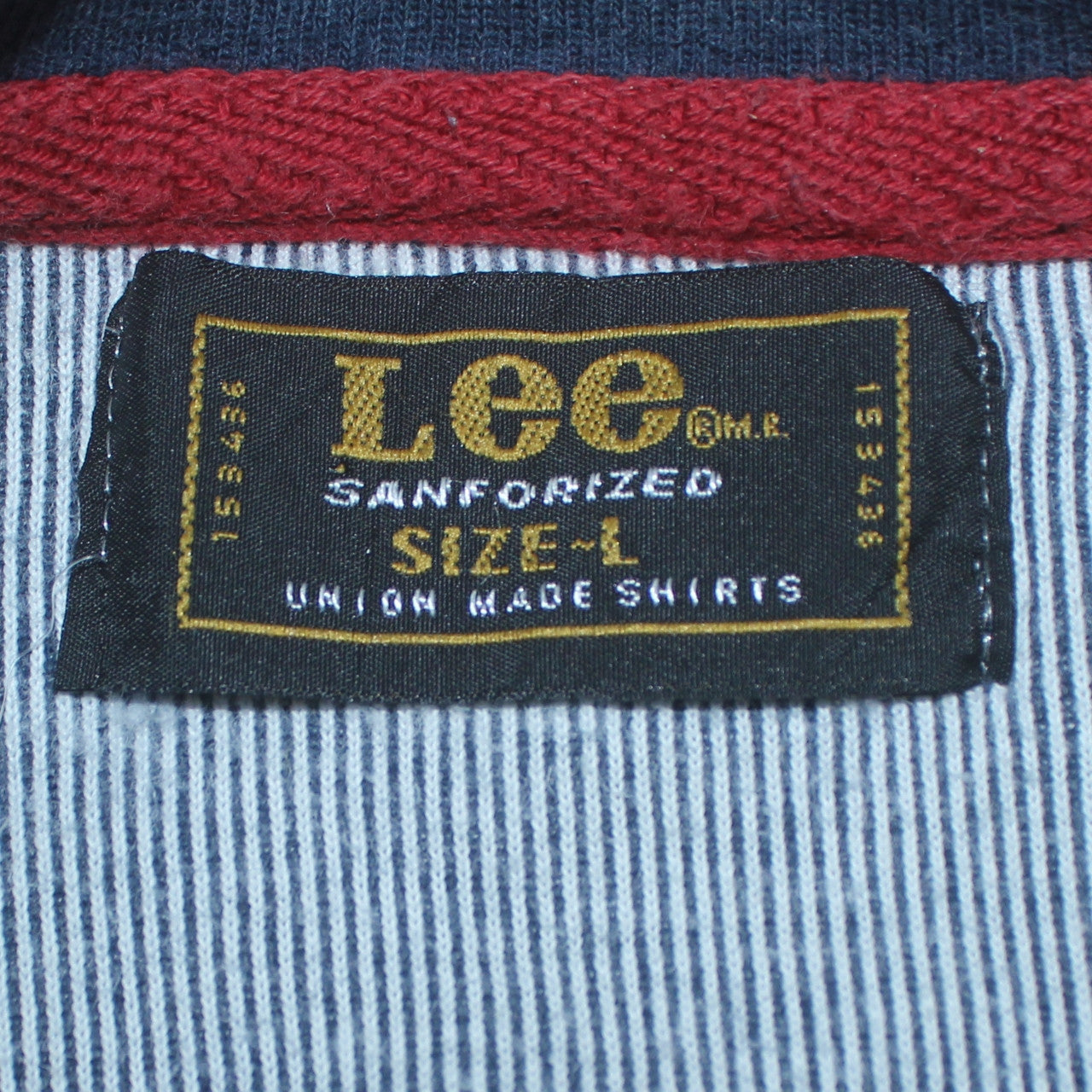 Lee Mens Blue 1/4 Zip Cotton Sweatshirt L Long Sleeve Vintage