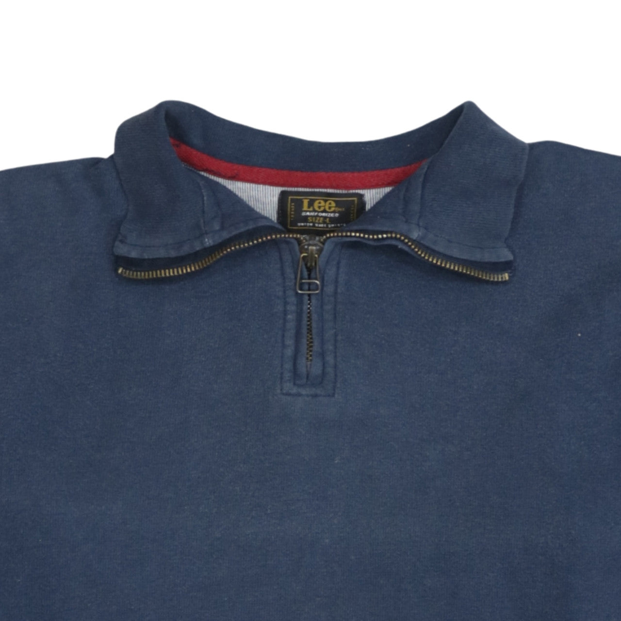 Lee Mens Blue 1/4 Zip Cotton Sweatshirt L Long Sleeve Vintage