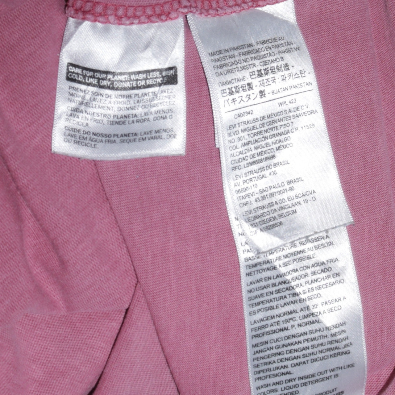 Levi's Men's Pink Cotton Crew Neck Short Sleeve T-Shirt Size S