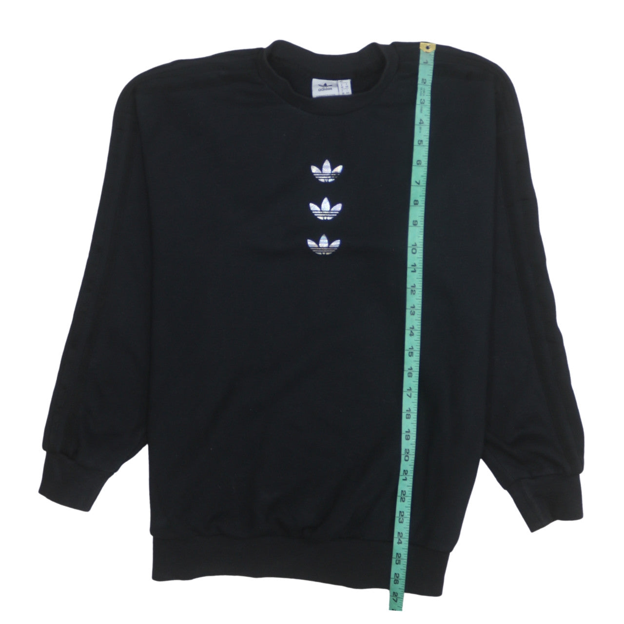 Adidas Women Black Size 12 Pullover Sweatshirt with Logo Detail