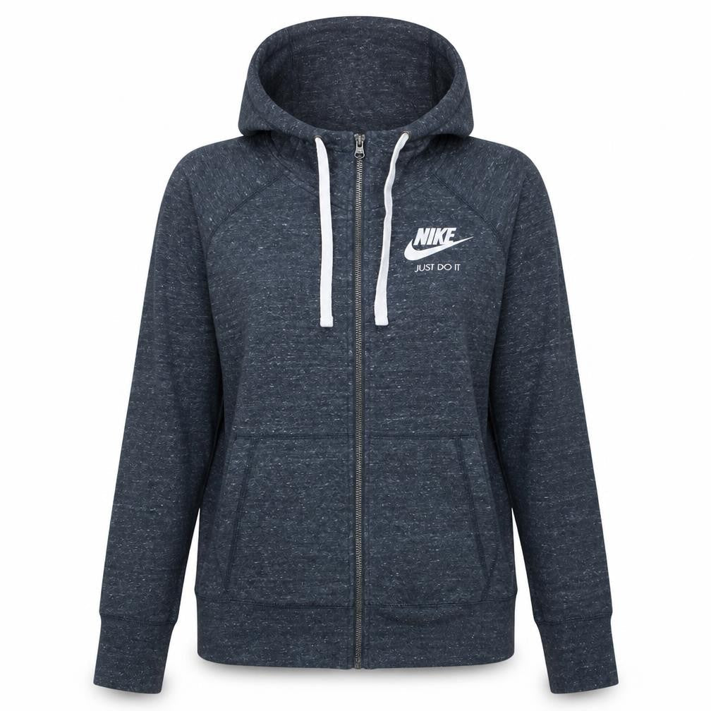 Nike Women's Blue Full Zip Hoodie Size XL Cotton Blend Casual