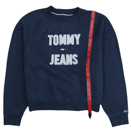 Tommy Jeans Women's Navy Blue Cotton Crew Neck Sweatshirt Size S