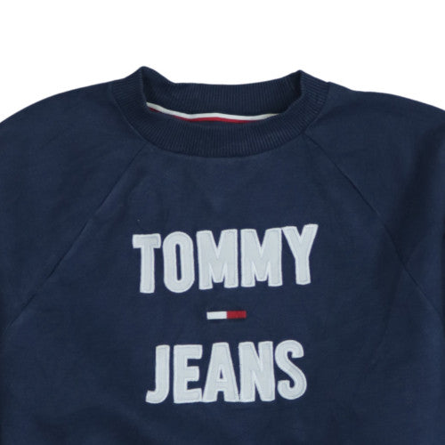 Tommy Jeans Women's Navy Blue Cotton Crew Neck Sweatshirt Size S
