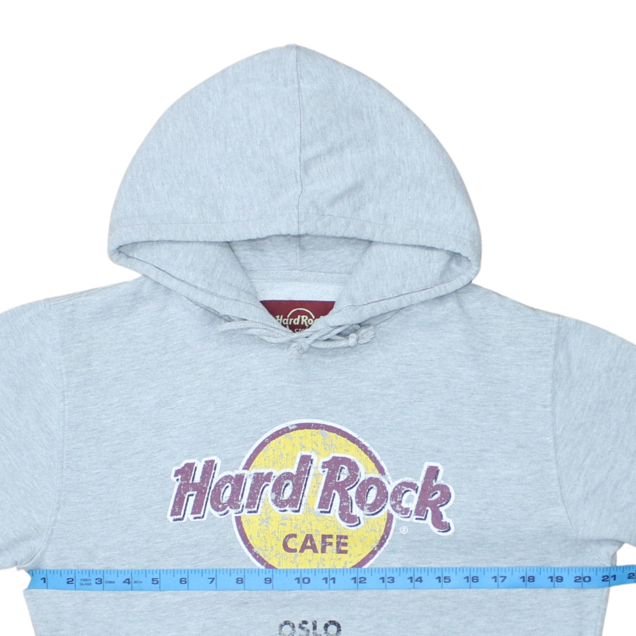 Hard Rock Cafe Oslo Mens Grey Pullover Hoodie Medium