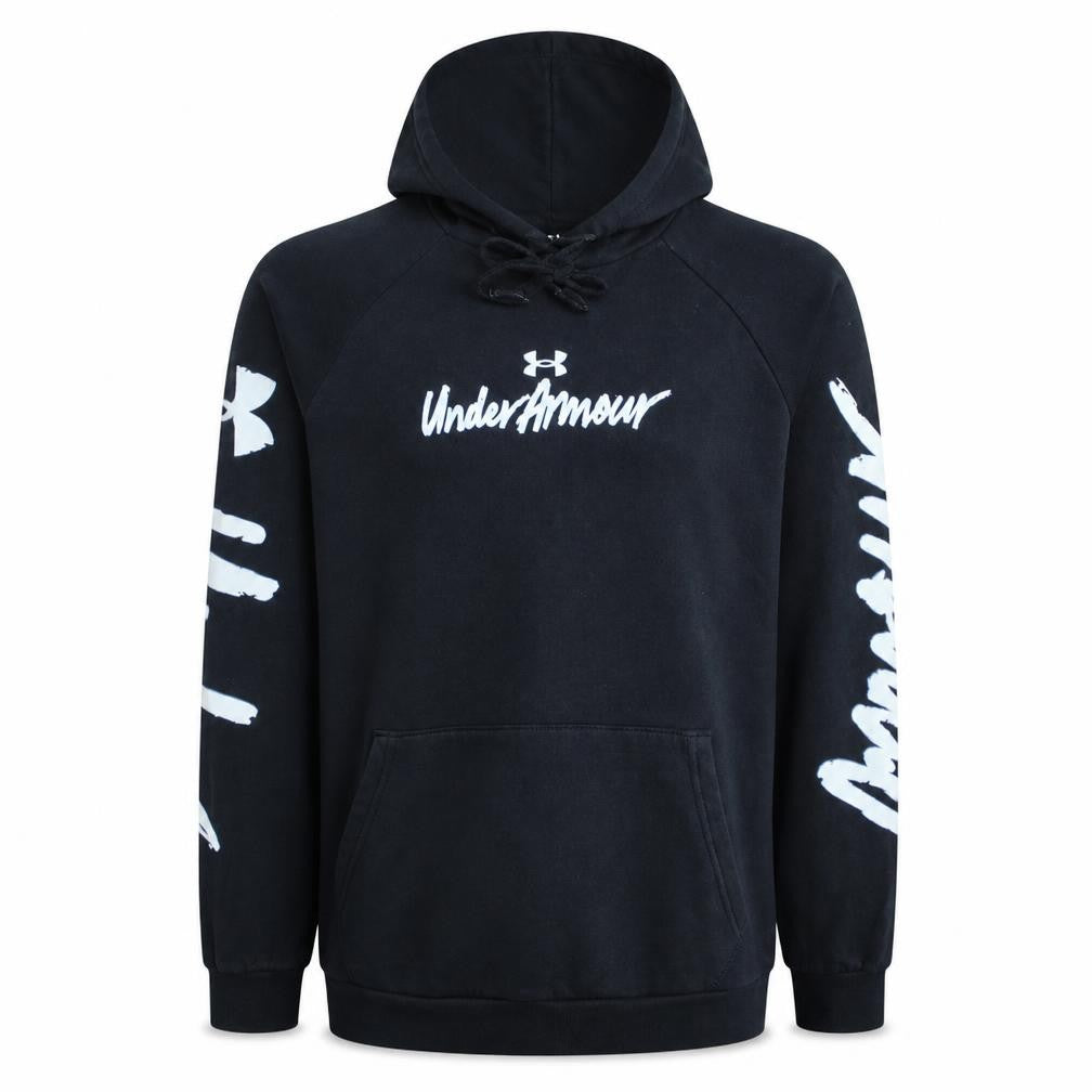 Under Armour Mens Black Small Pullover Hoodie Fleece Graphic Sportswear