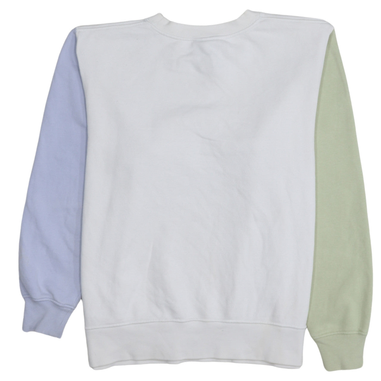 Nike Womens XS Colourblock Crew Neck Pullover Sweatshirt White Green Blue