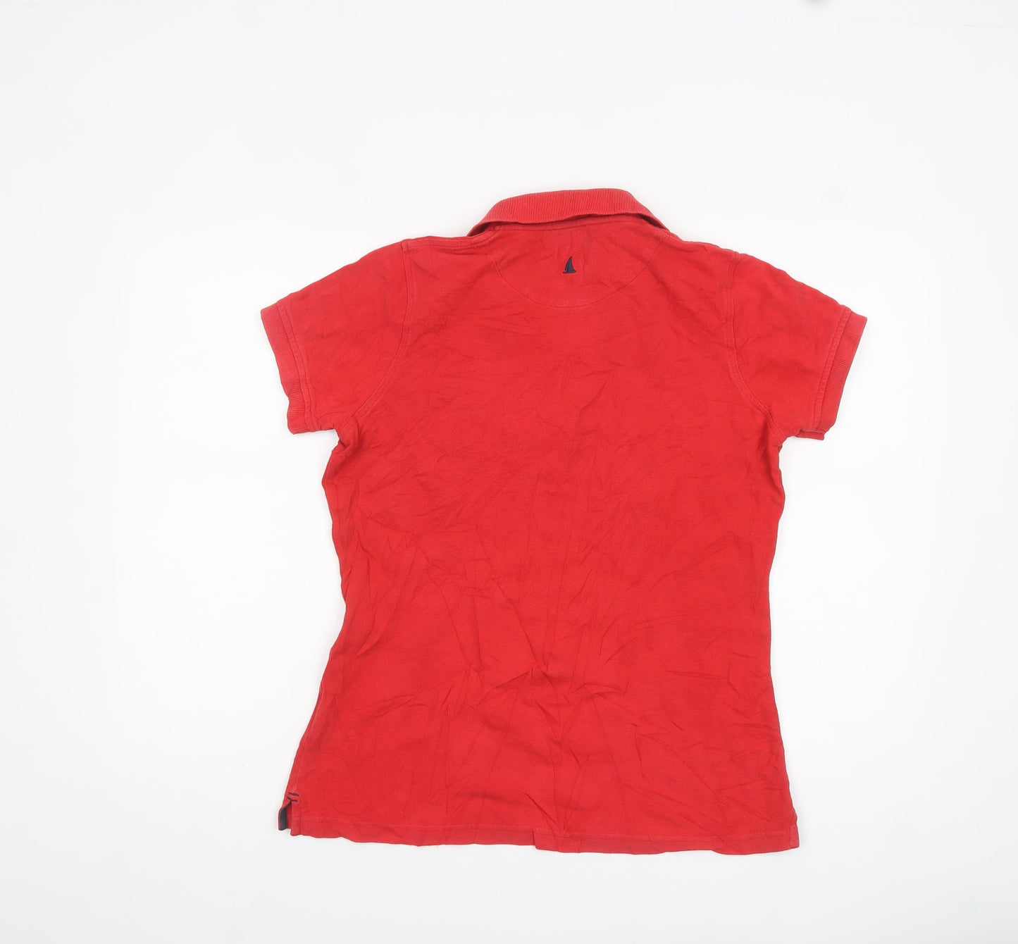 Musto Women's Red Polo Shirt Size 14 Short Sleeve 100% Cotton