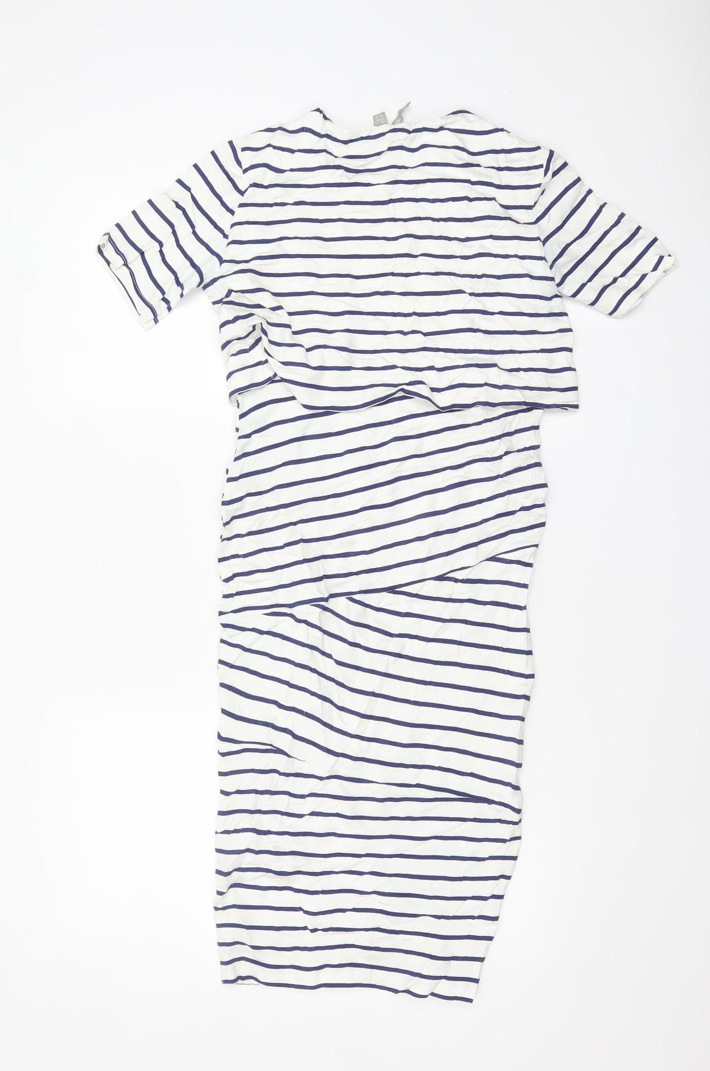 ASOS Women’s White Blue Striped Bodycon Midi Dress Size 6