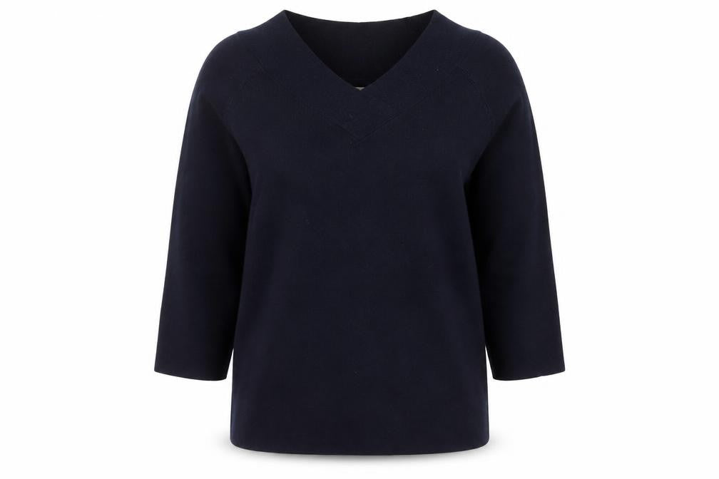 Monsoon Women's Blue V-Neck Knit Jumper Size 16