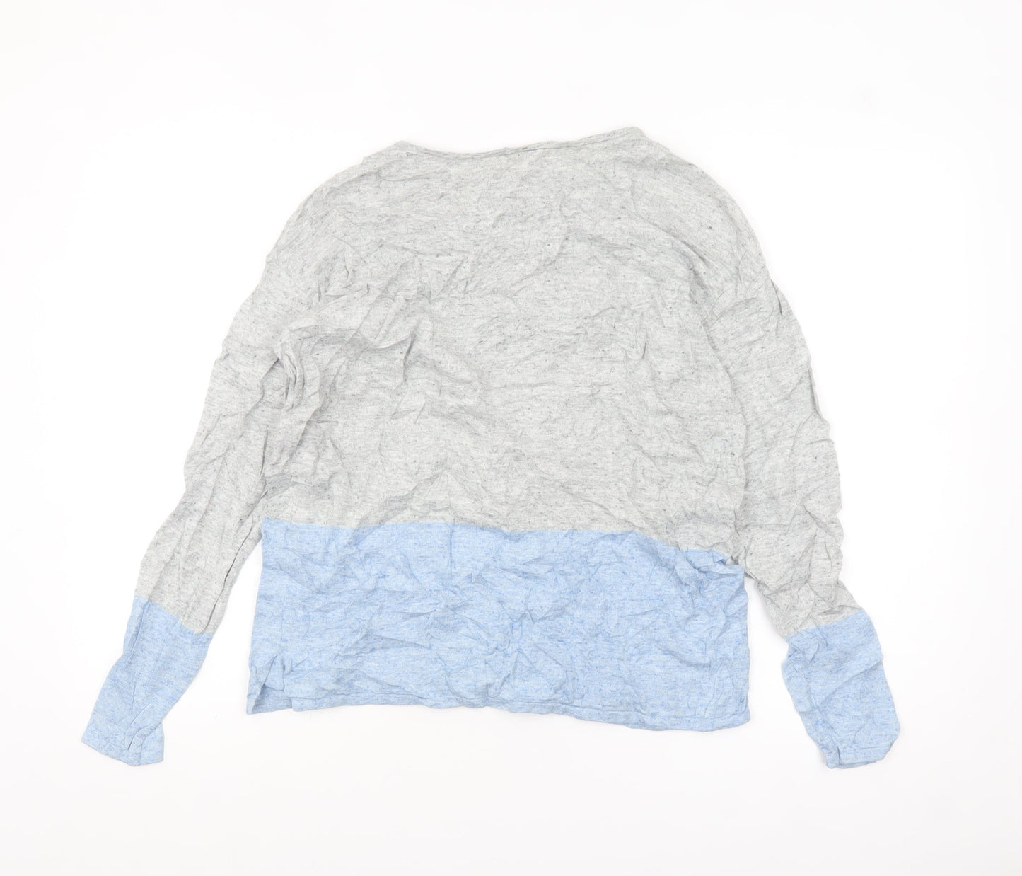 Fat Face Women's Grey Blue Cotton Pullover Jumper Size 10
