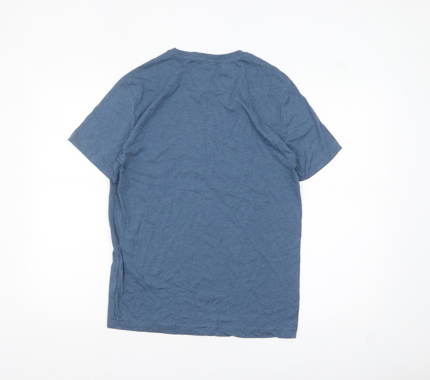 O'STIN Men's Blue Cotton Crew Neck Short Sleeve T-Shirt Size S