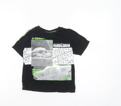 Front view of Tu Star Wars boys’ black 6-7 years short sleeve graphic t-shirt