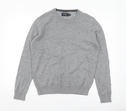 Maine New England Men's Grey Cotton Crew Neck Jumper Medium