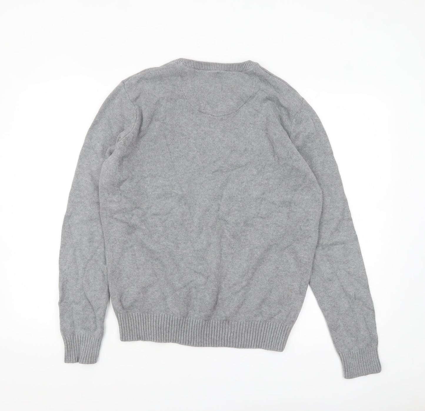 Maine New England Men's Grey Cotton Crew Neck Jumper Medium