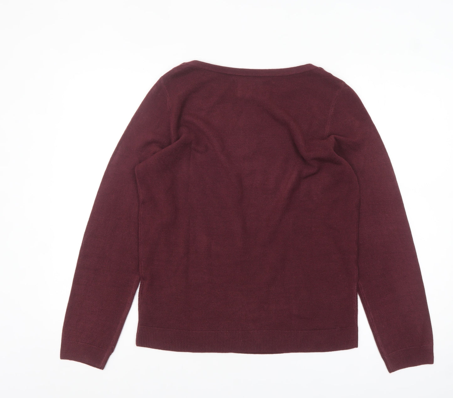Maine New England Women Red Size 14 Boat Neck Knit Jumper