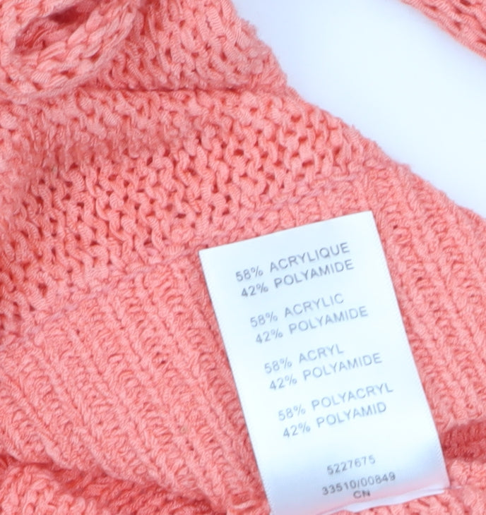 Damart Womens Pink Cable-Knit Jumper Size 18 Long Sleeve Pullover
