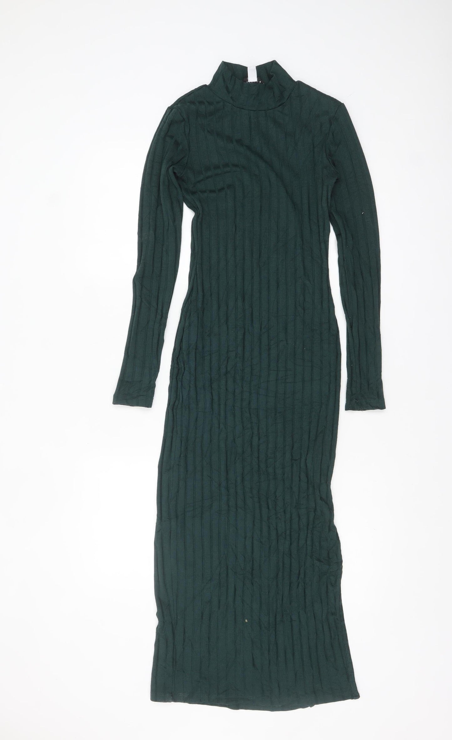 Topshop Women's Green Bodycon Midi Knit Dress Size 6