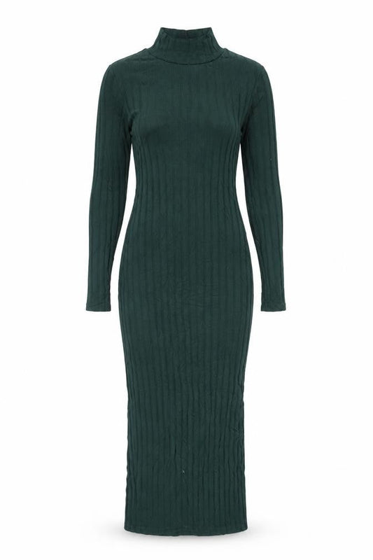 Topshop Women's Green Bodycon Midi Knit Dress Size 6