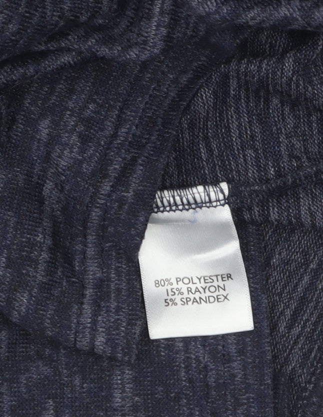 Miladys Women Blue Knit Shift Dress Size 12 Long Sleeve Mock Neck