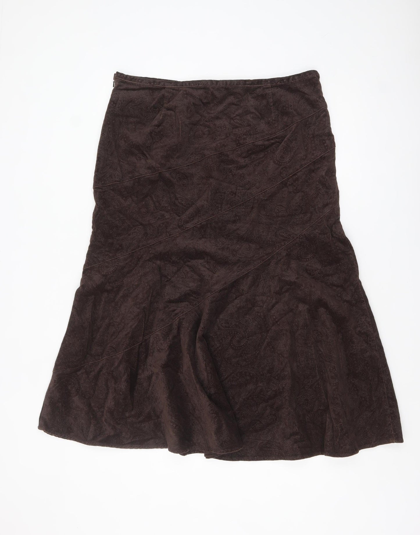 Maine New England Women Brown Size 16 A-Line Corduroy Midi Skirt