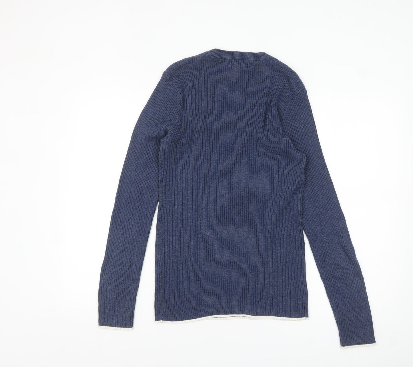 River Island Mens Blue Crew Neck Knit Pullover Jumper Size M