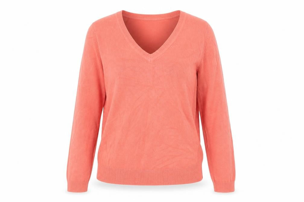 Marks & Spencer Womens Pink Acrylic V-Neck Jumper Size 8