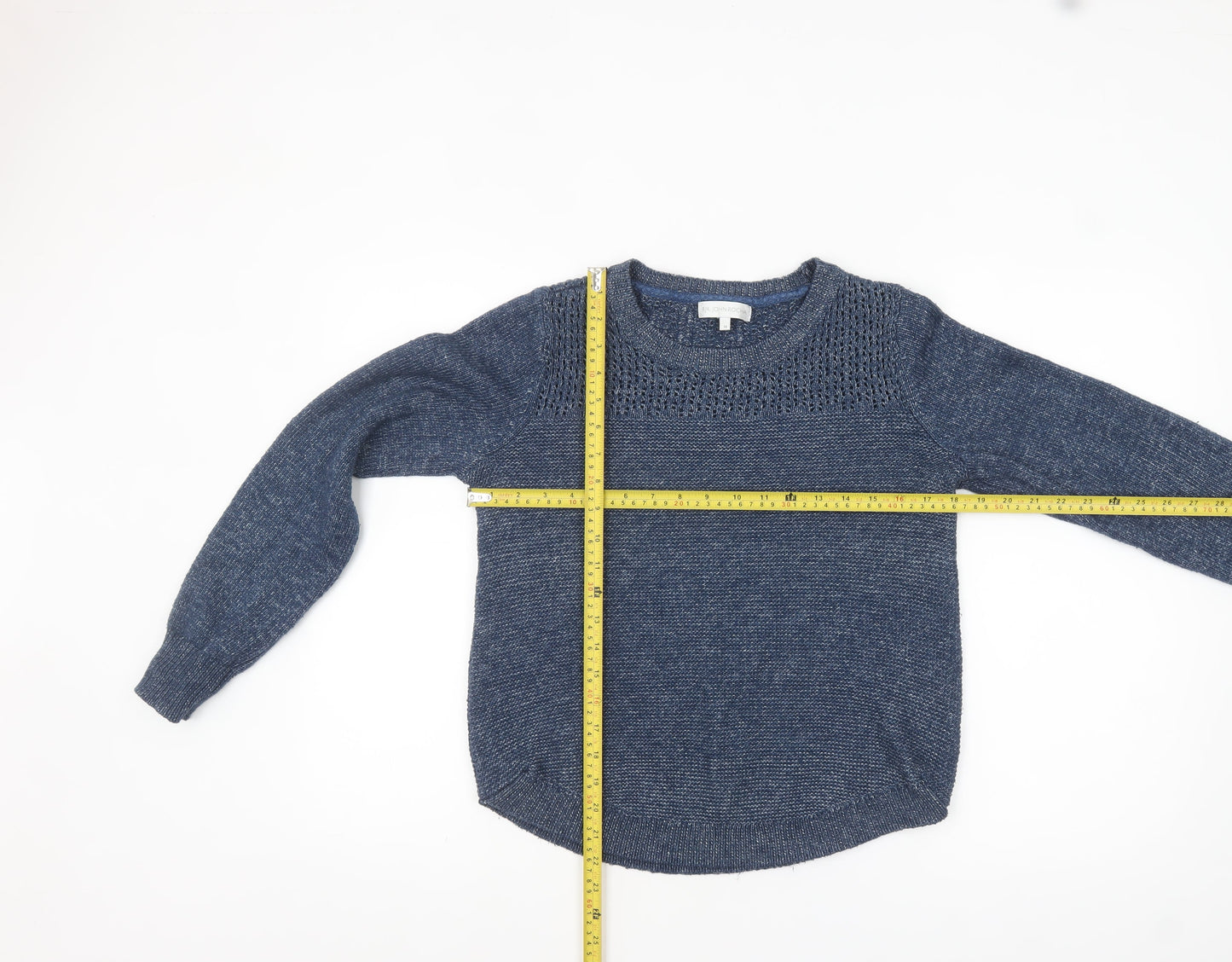 RJR John Rocha Women's Blue Cotton Knit Jumper Size 14