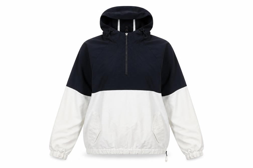 Crew Clothing Women’s Black & White Hooded Anorak Jacket Size 12