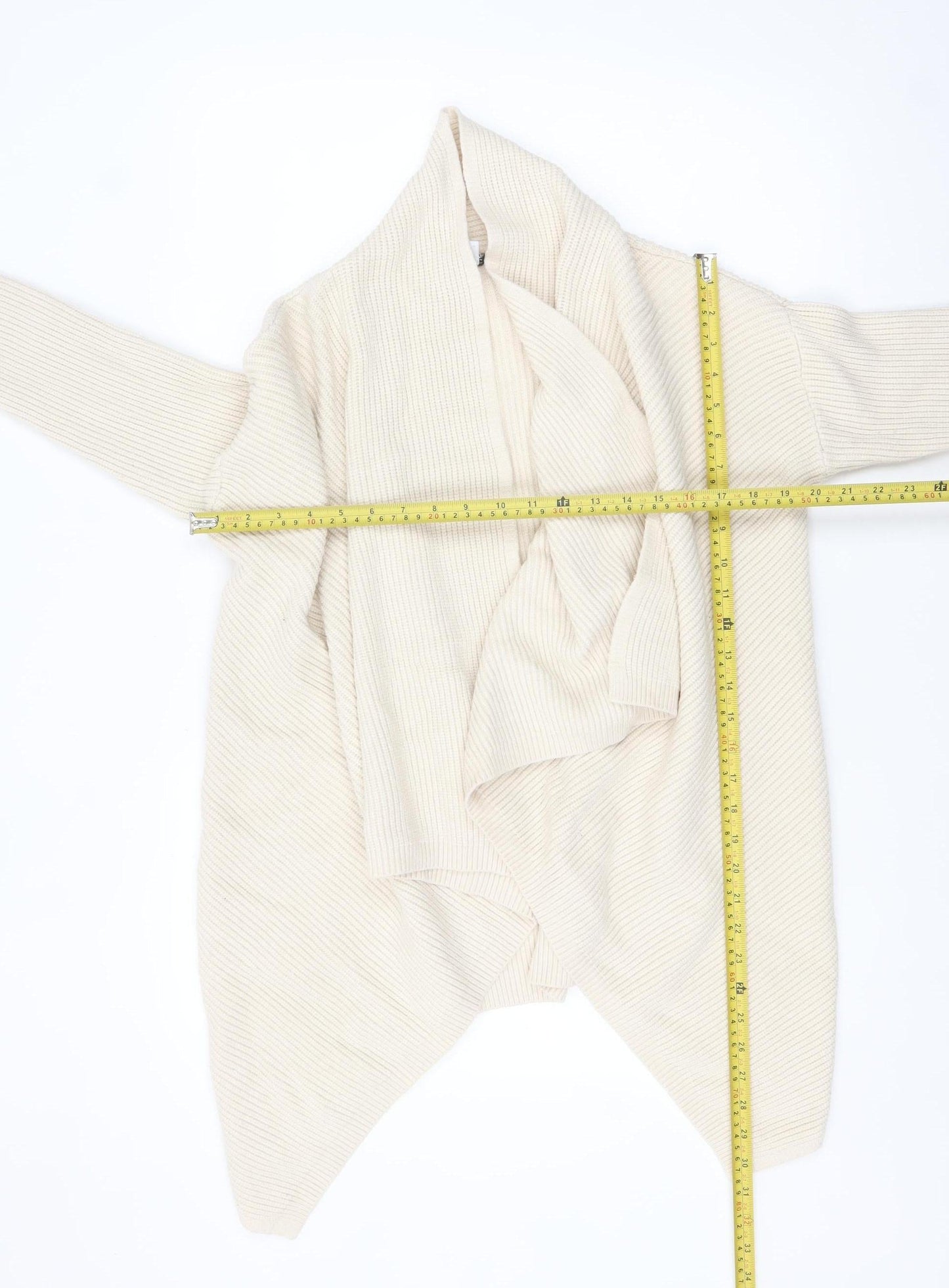 Next Women Beige Long Sleeve Knit Relaxed Cardigan Size S