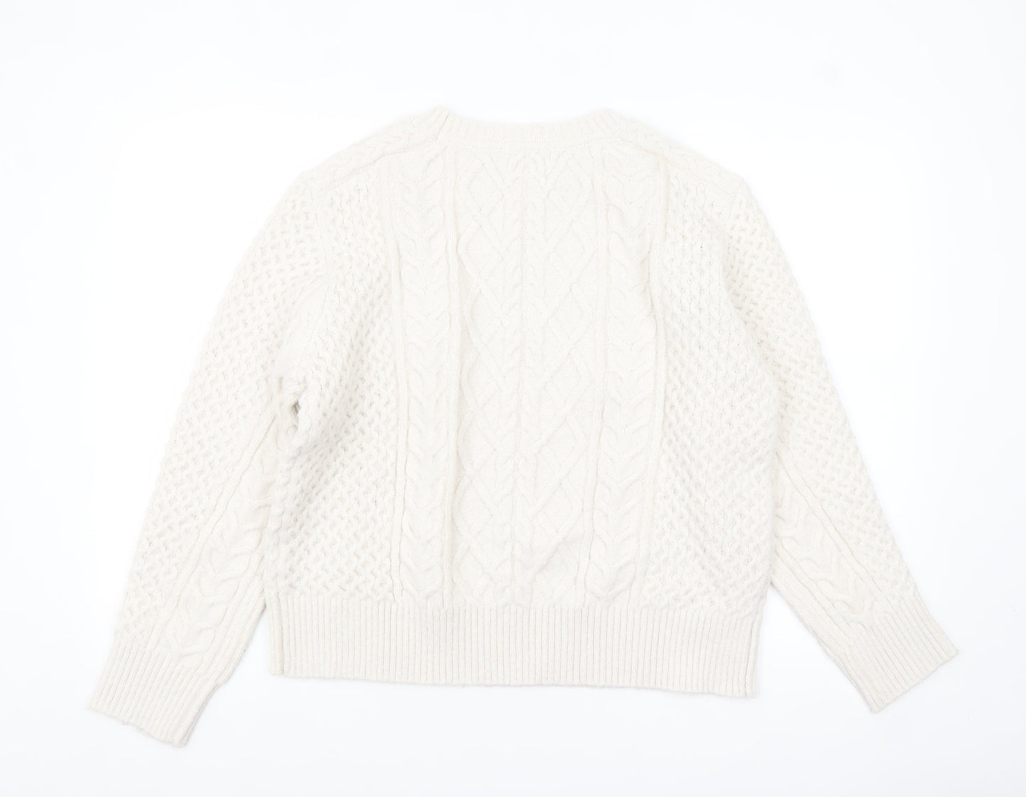Marks and Spencer Womens Ivory Cable-Knit Pullover Jumper M