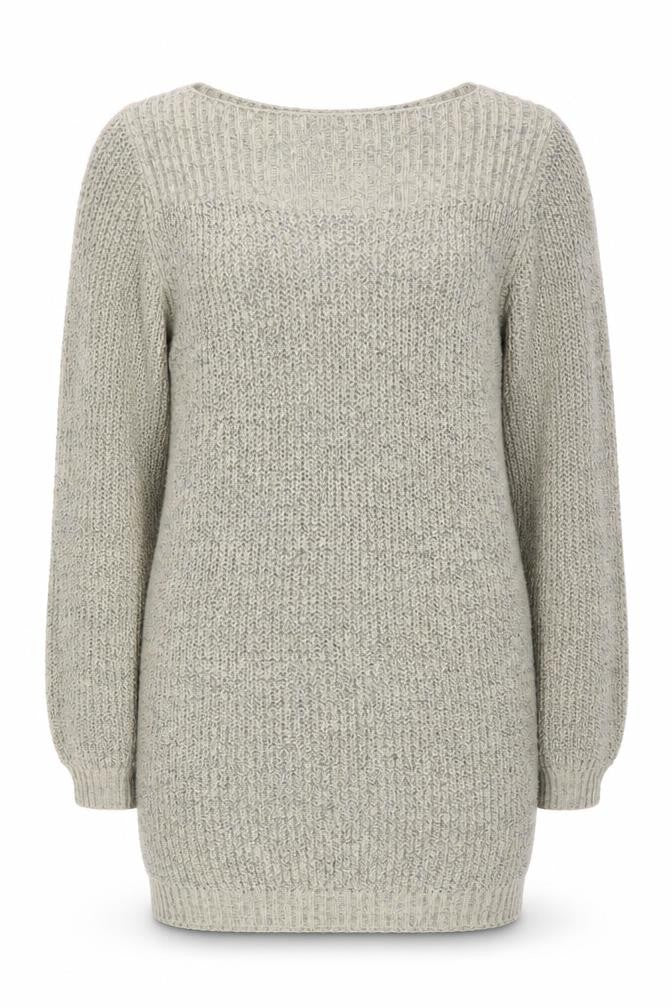 JDY Women's Beige Chunky Knit Boat Neck Long Sleeve Pullover Jumper M