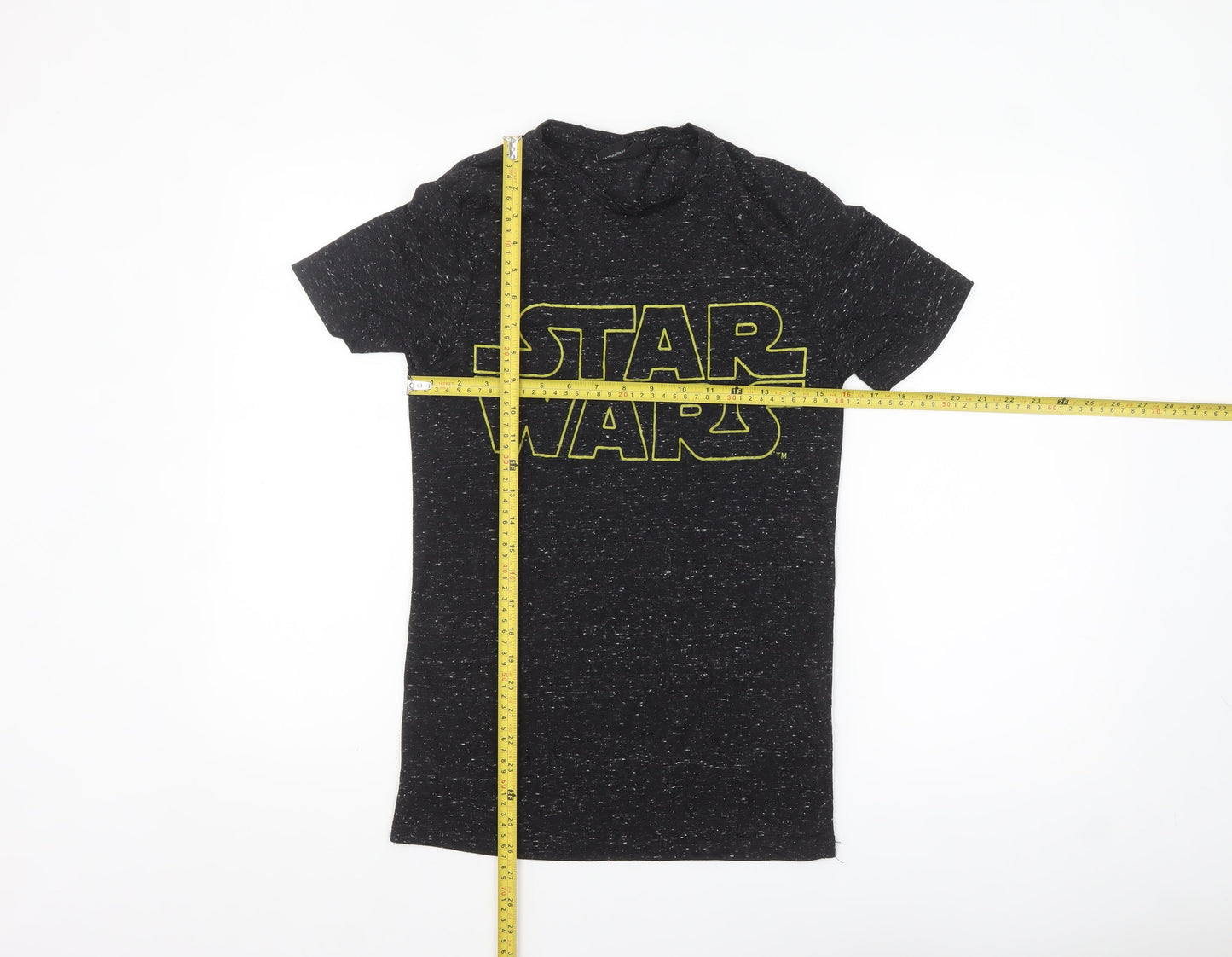 Star Wars Men's Black Graphic T-Shirt Small Movie Logo Short Sleeve