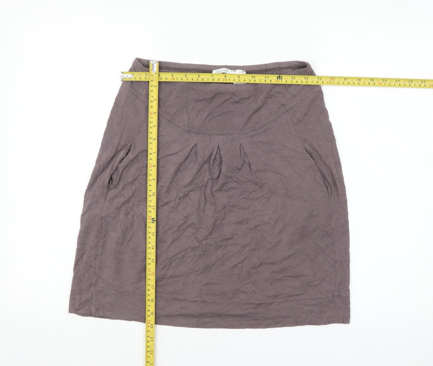 Soft Grey Women's Knee Length Pencil Skirt Size 10 Viscose Blend