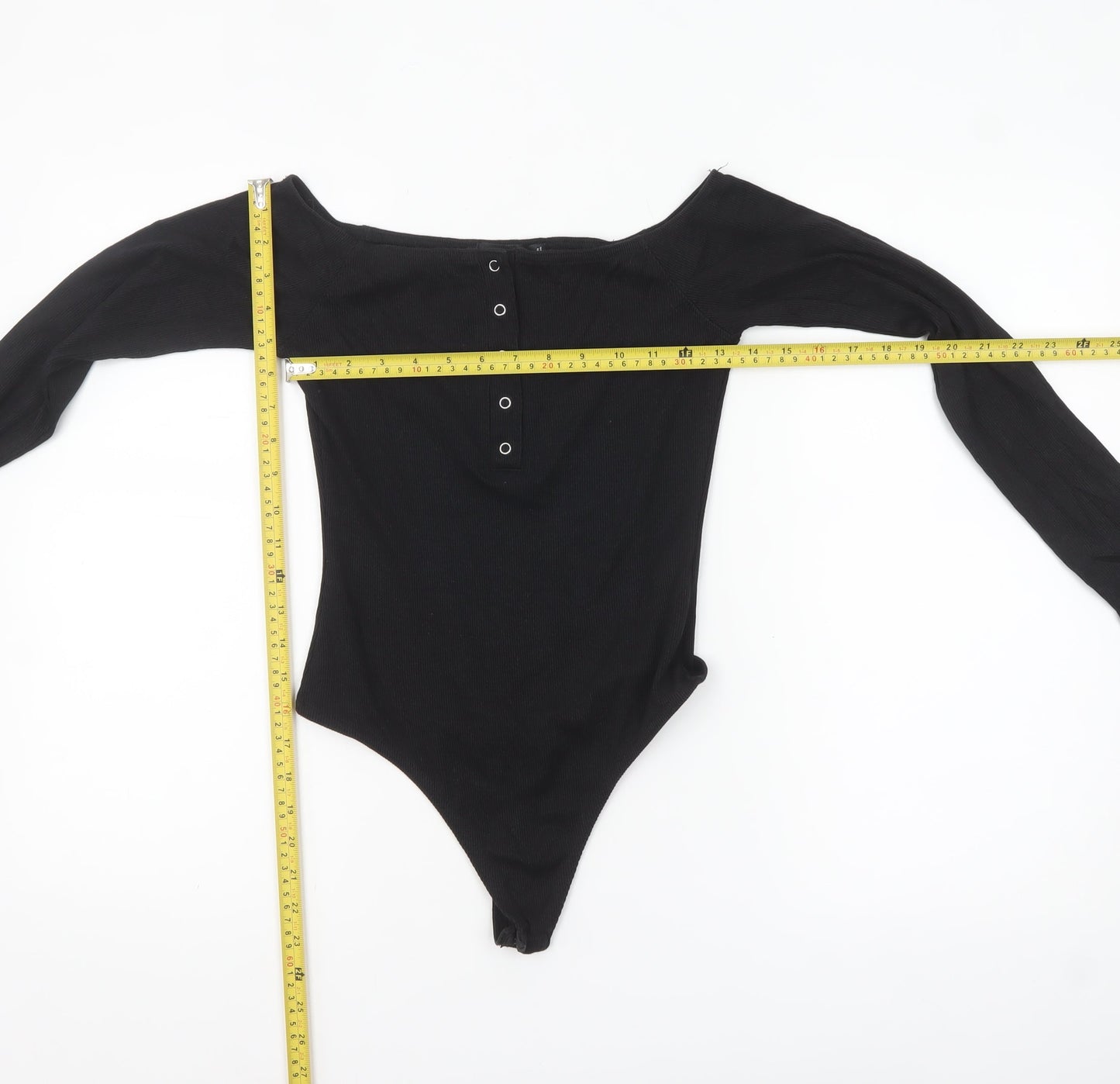 Missguided Womens Black Off Shoulder Long Sleeve Bodysuit UK 10