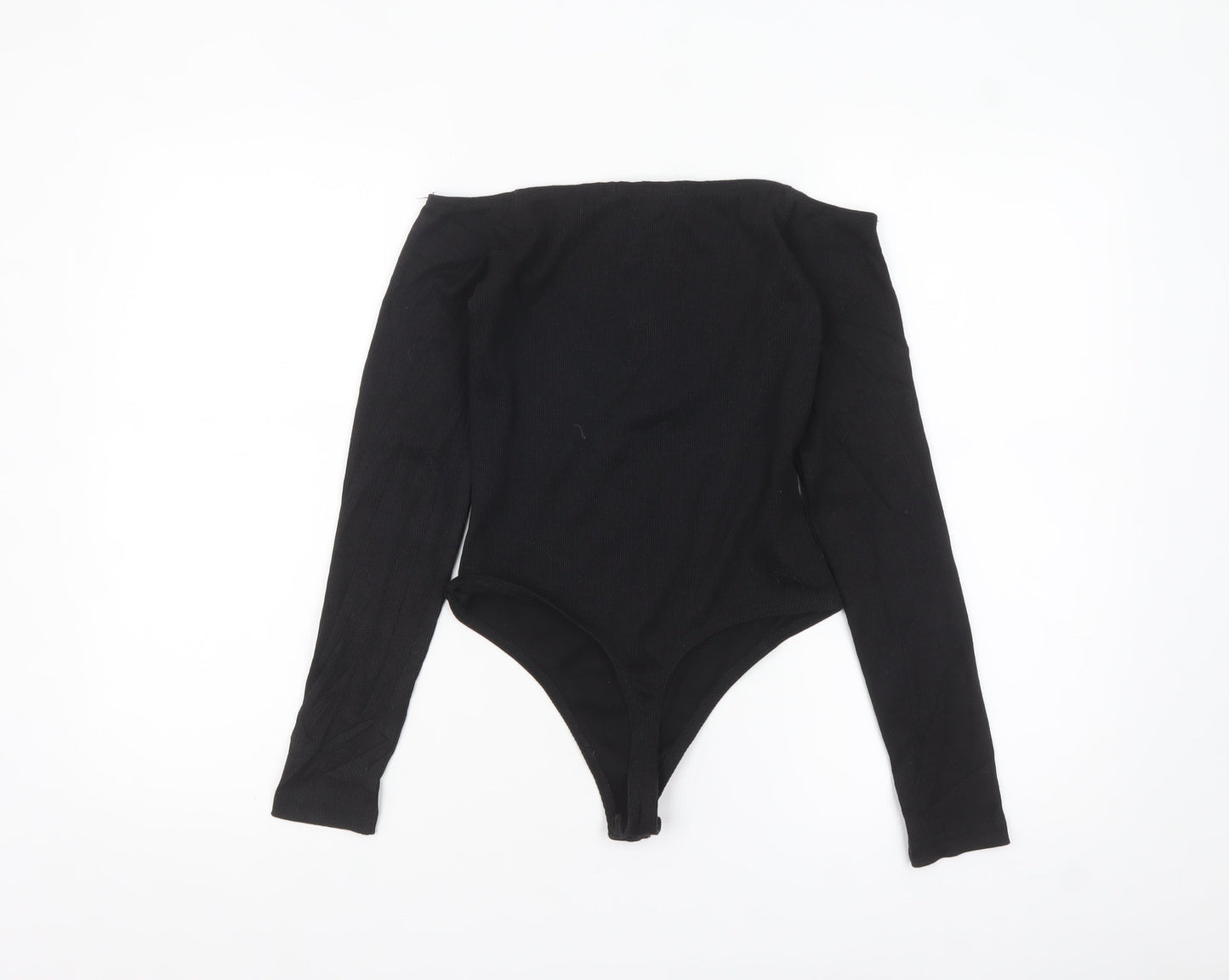 Missguided Womens Black Off Shoulder Long Sleeve Bodysuit UK 10