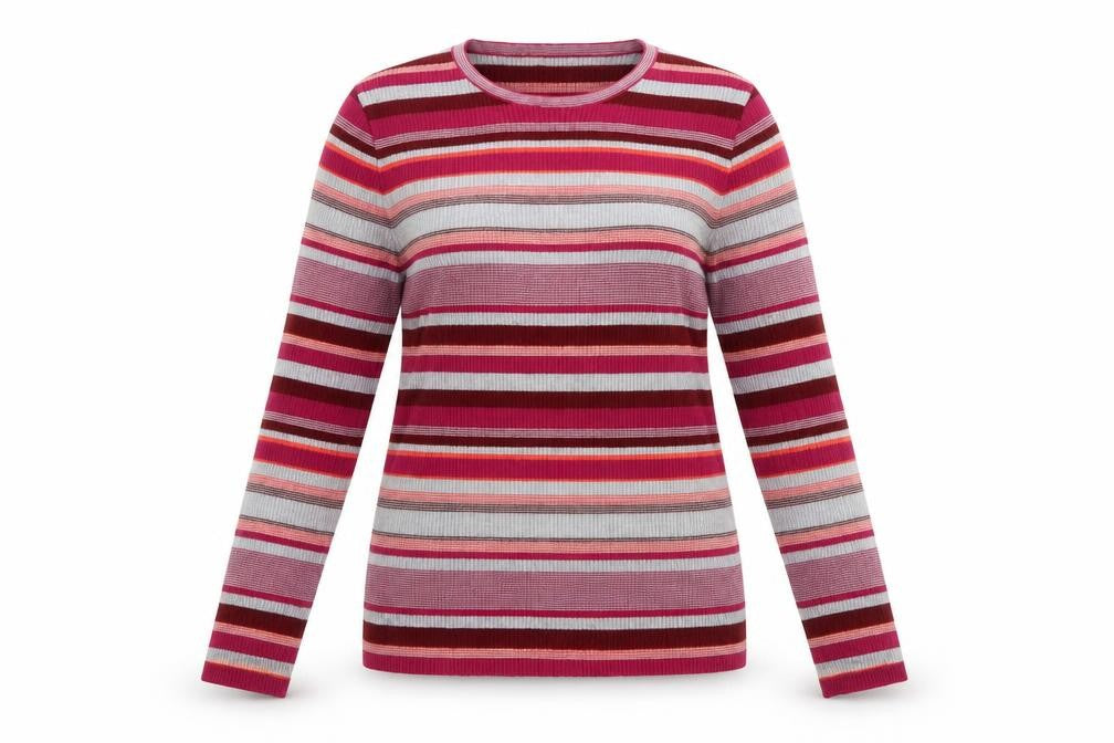 Damart Women's Multicoloured Striped Wool Blend Pullover Jumper Size L