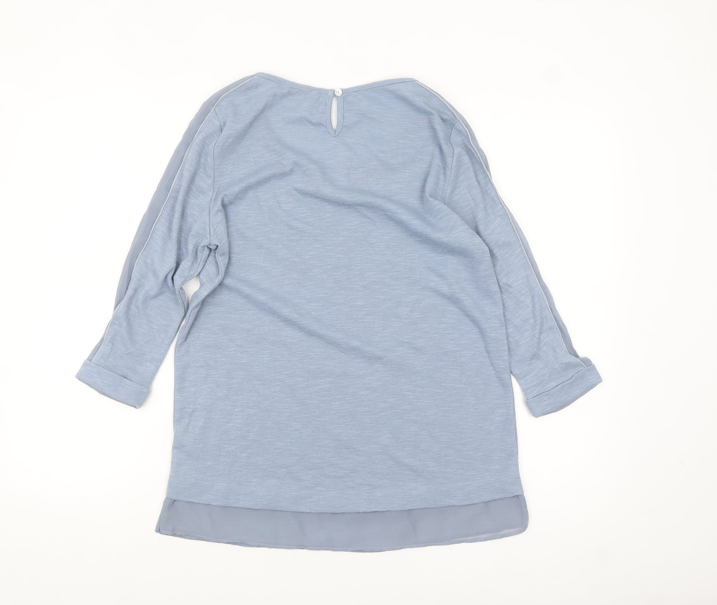 RJR John Rocha Women's Blue 3/4 Sleeve Scoop Neck Blouse Size 10