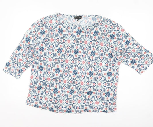 Phase Eight Women's Multicoloured Floral Linen Tunic Blouse UK 16